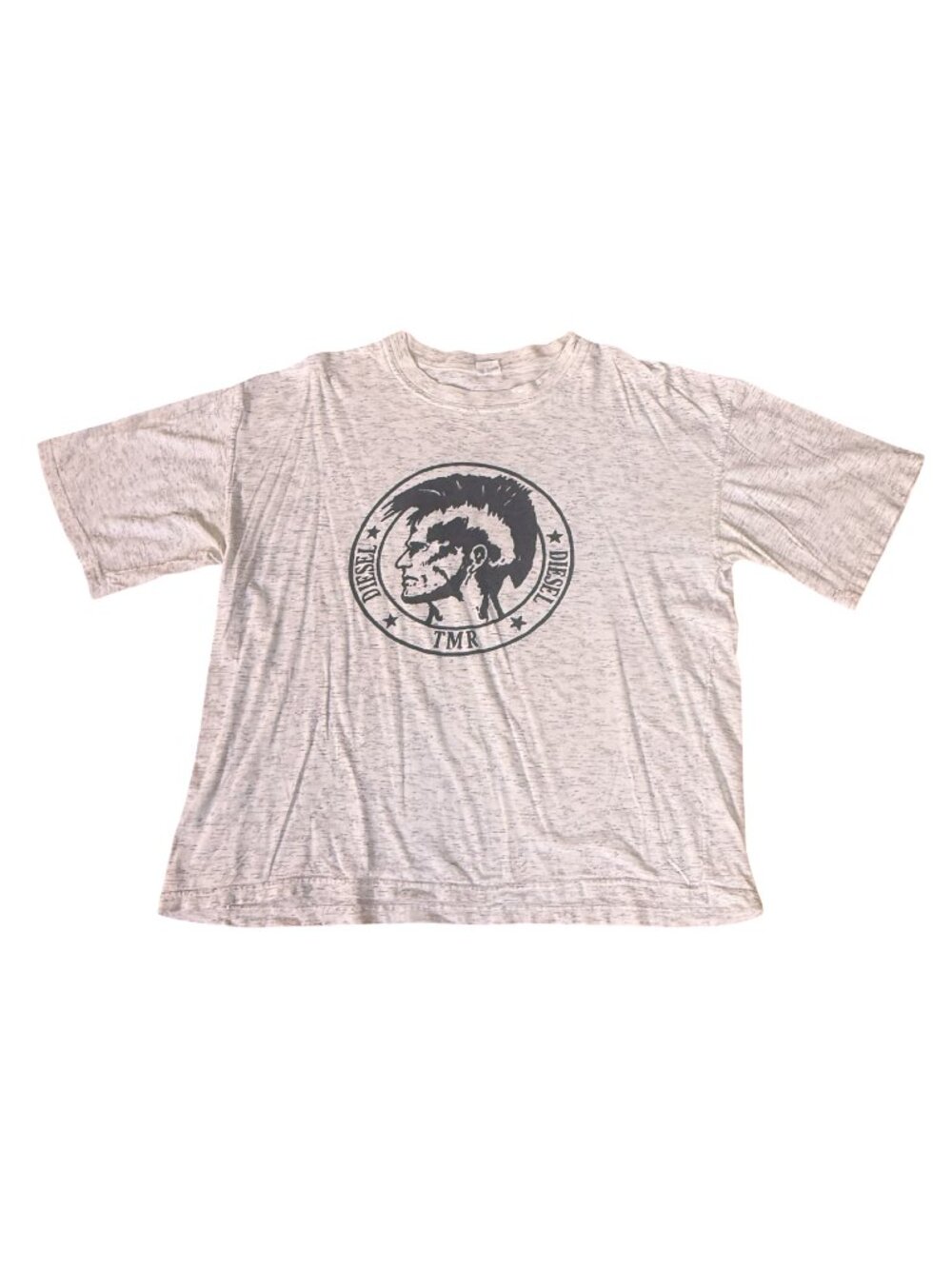 Vintage 1990s Diesel TMR Gray Black Graphic T-Shirt